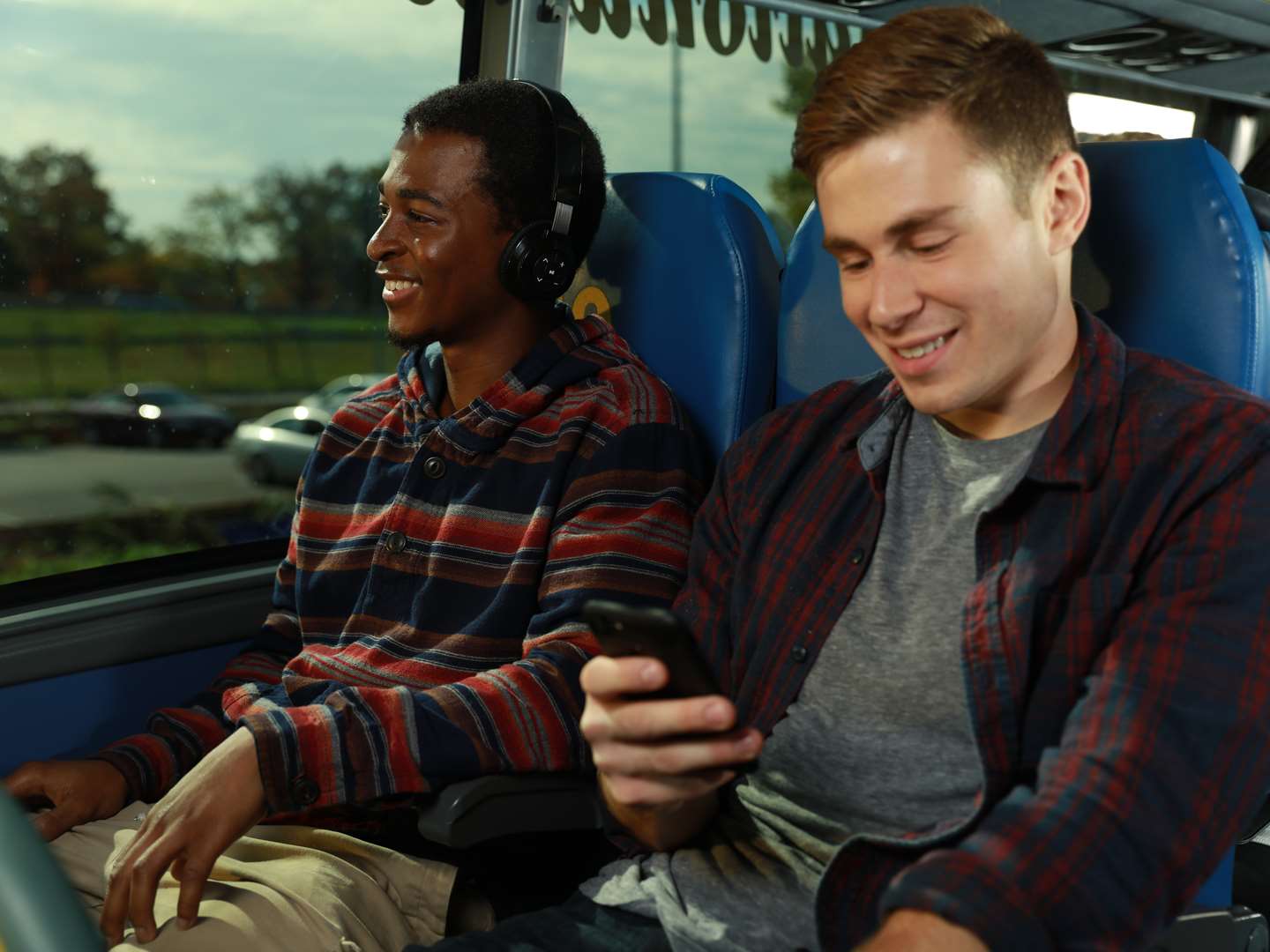 Customers in reserved seating on megabus