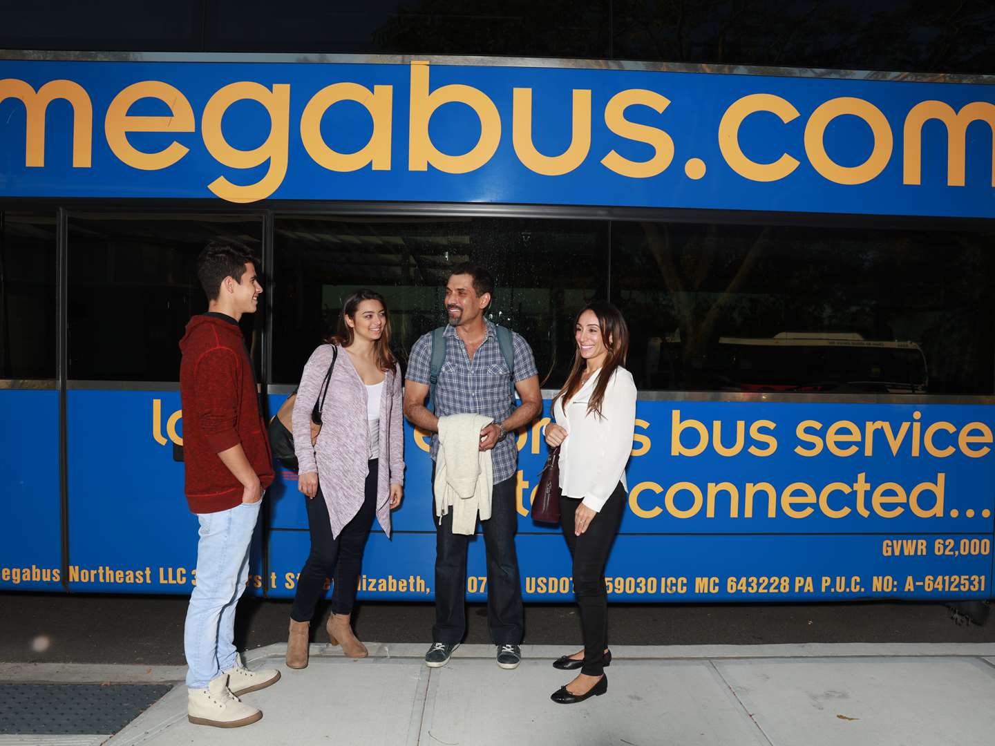Customers outside of a megabus